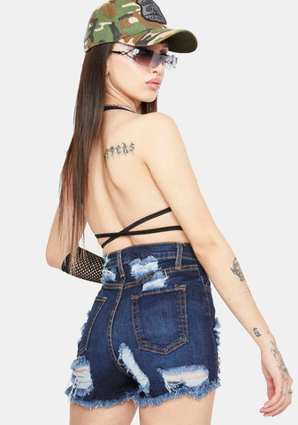 Totally Trashed Denim Shorts