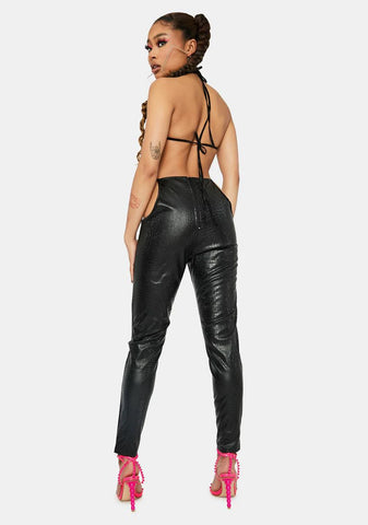 Charming Side Ruched Open Back Jumpsuit