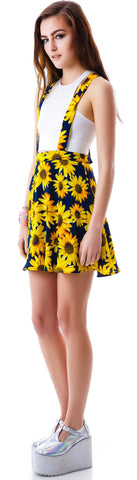 Sunflower Garden Suspender Skirt