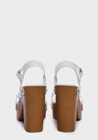 Blanc Easily Recognized Platform Heels