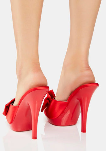 Red Sasha Bow Stiletto Heels