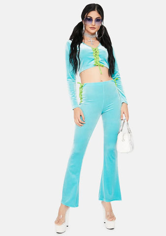Aqua Stylish Sass Velour Pant Set
