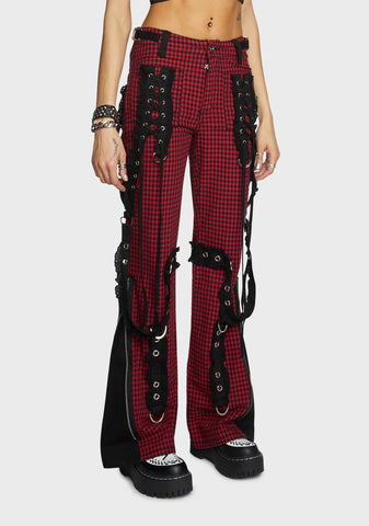 Red And Black Bo Peep Dark Street Pants