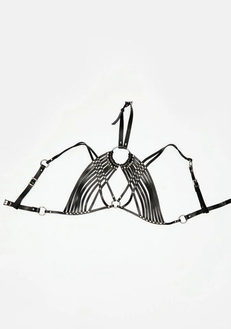 Black O-Ring Bra Harness