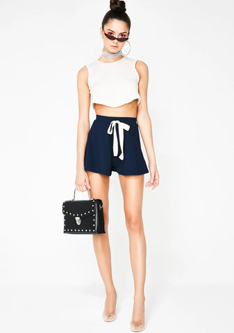 Smooth Waters Tie Front Shorts