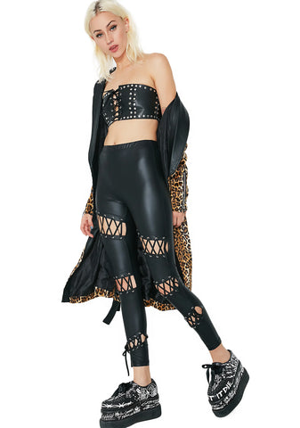 Rebellion Matte Lace-Up Leggings