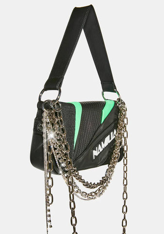 Green Moto Shoulder Bag