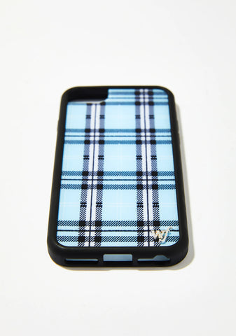 Sky Blue Plaid Iphone Case