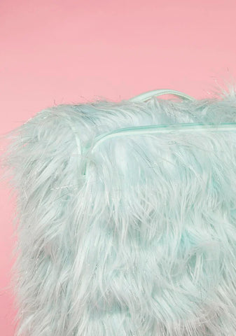 Mint You're High Maintenance Fuzzy Suitcase