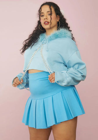 Aqua She's Blinged N' Babied Rhinestone Hoodie