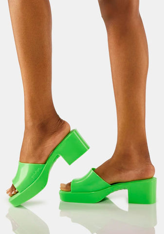 Green Shape Heels