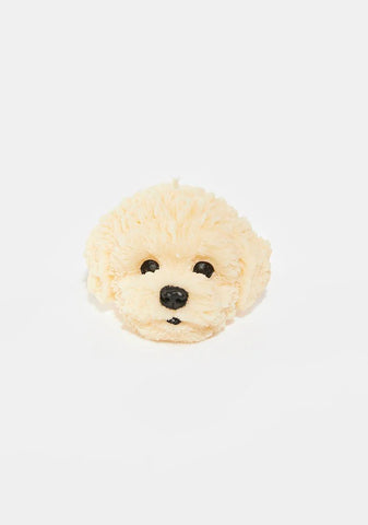 White Wauwau Poodle Candle