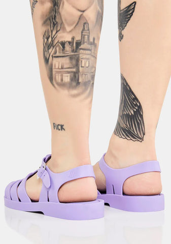 Lavender Possession Jelly Sandals