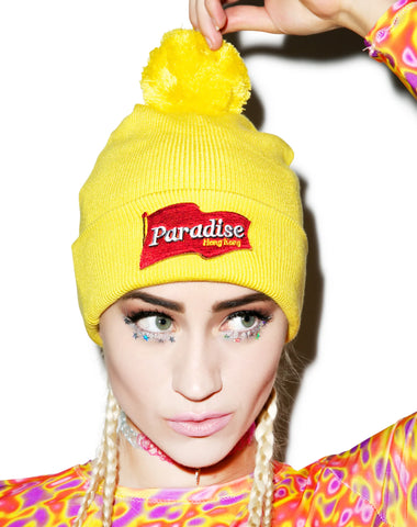 Mustard Pom Pom Beanie