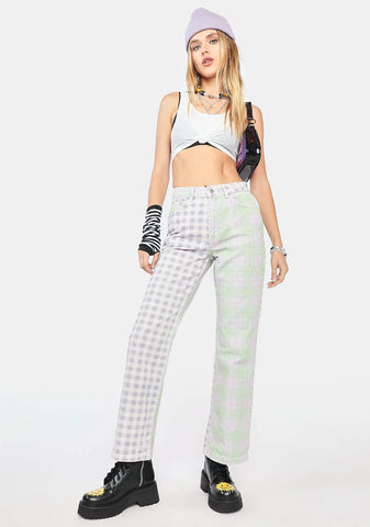 Vibe Mixed Check Jeans