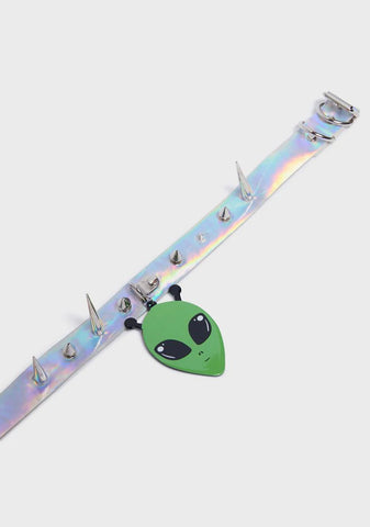 Come In Peace Alien Spiked Choker