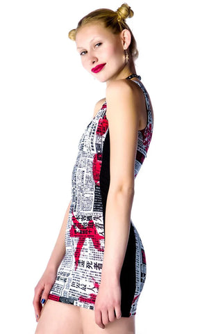 Japanese Printed Mini Dress