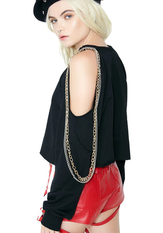 Death Stare Cut-Out Chain Sweater