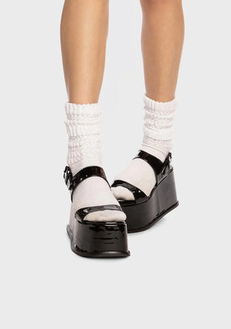 Serafina Patent Platform Sandals