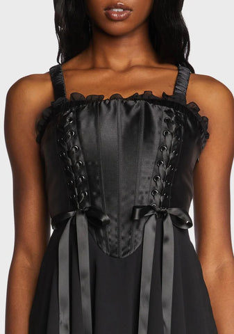 Dark Earth Angel Satin Dress
