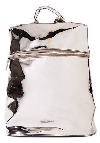 Silver Technoglow Metallic Backpack