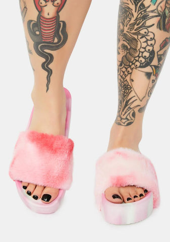 Grocery Glamour Fur Slides