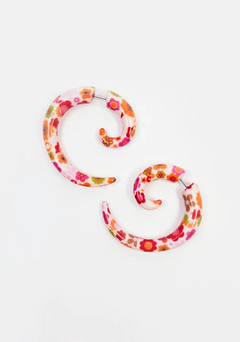 Summertime Fine Floral Swirl Earrings
