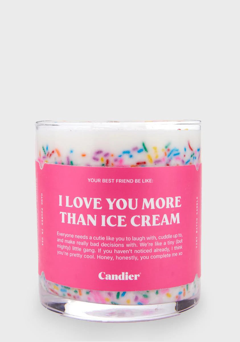 Love You More Than Ice Cream Candle