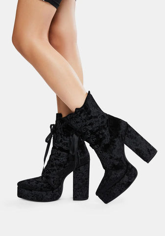 Abandon All Hope Velvet Booties