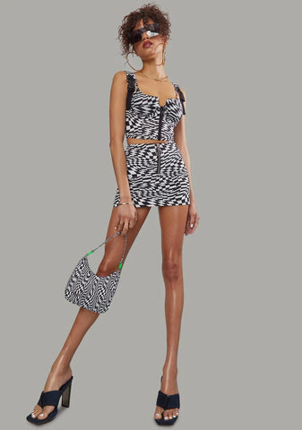 Warped Realm Checkered Mini Skirt