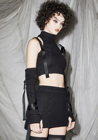 Reverb Strappy Mock Neck Crop Top