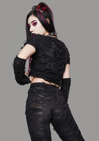 Toxic For Life Shredded Top
