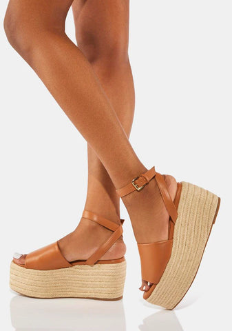 Camel Liam Platform Sandals