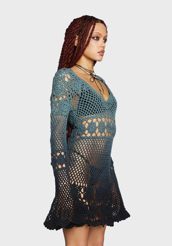 Bottled Appetites Crochet Dress - Green