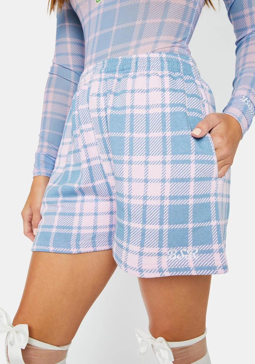 Blue My Way Plaid Shorts