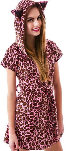 Here Kitty Leopard Robe