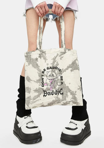 Tie Dye Don't Be Saddie Medium Tote Bag