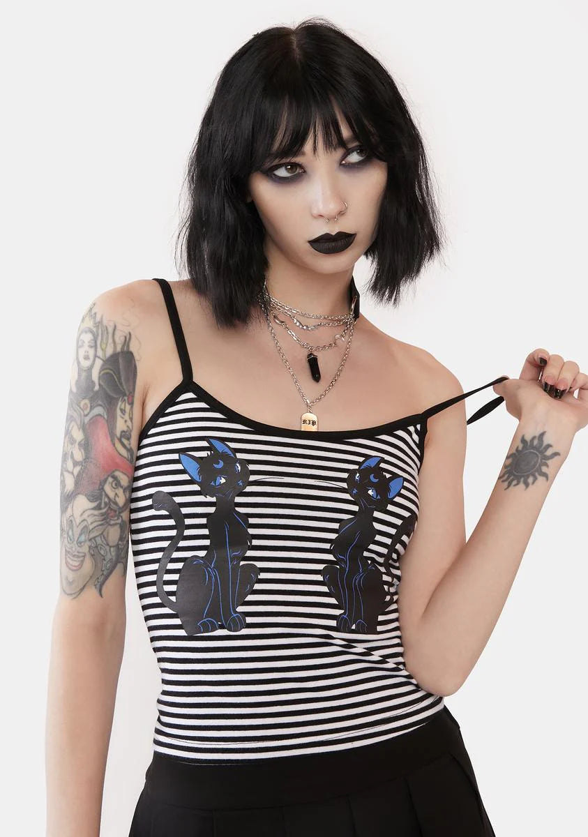 Purrrfect Moonlight Striped Tank
