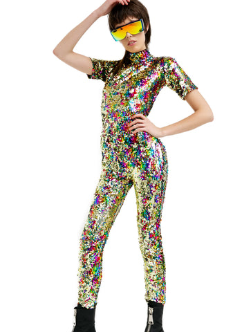 Rainbow Sequin Jumpsuit
