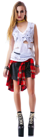 Safety Pin Tank Top - White