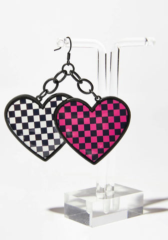 What's Your Damage Heart Earrings