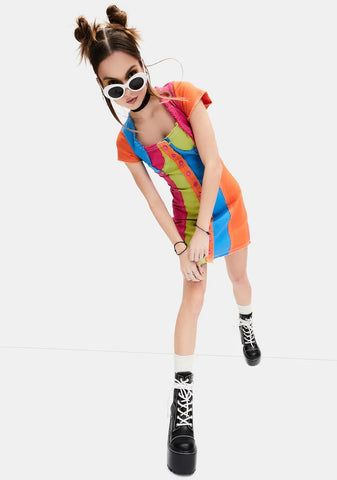 Alter Ego Colorblock Mini Dress