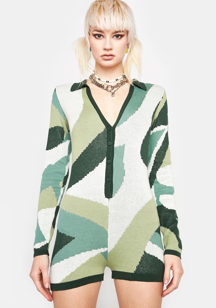 Renee Geometric Knitted Romper