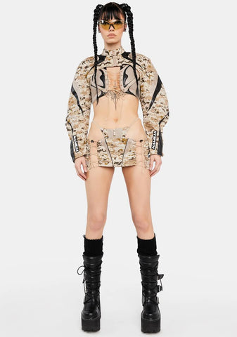 Desert Camo Moto Choker Jacket