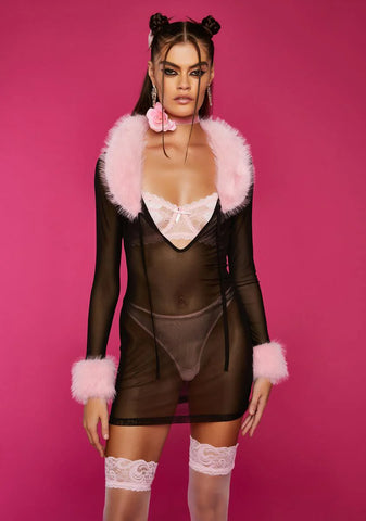 Sleepless Nights Mesh Mini Dress