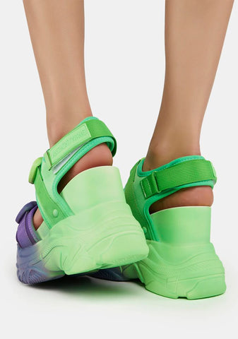 Purple Peach Platform Sandals