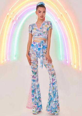 Rainbow Chaser Mesh Flare Pants