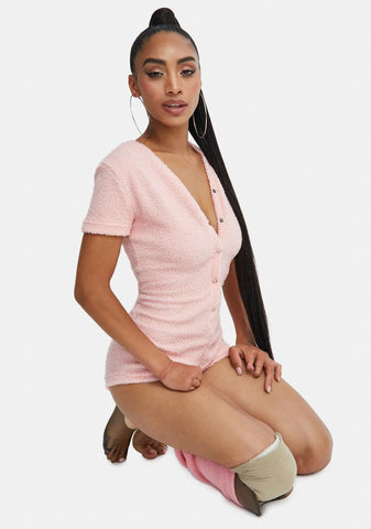 Petal Snow Dreams Fuzzy Sleep Romper