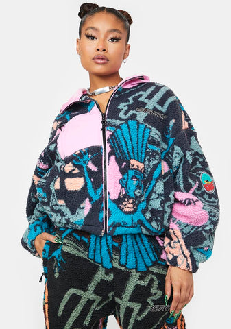 Space Lady Hooded Sherpa Jacket