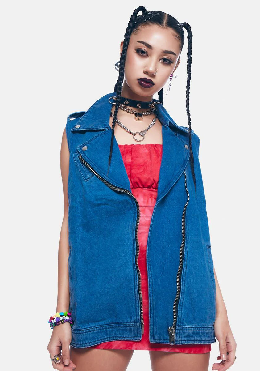 Cut Loose Oversized Denim Vest